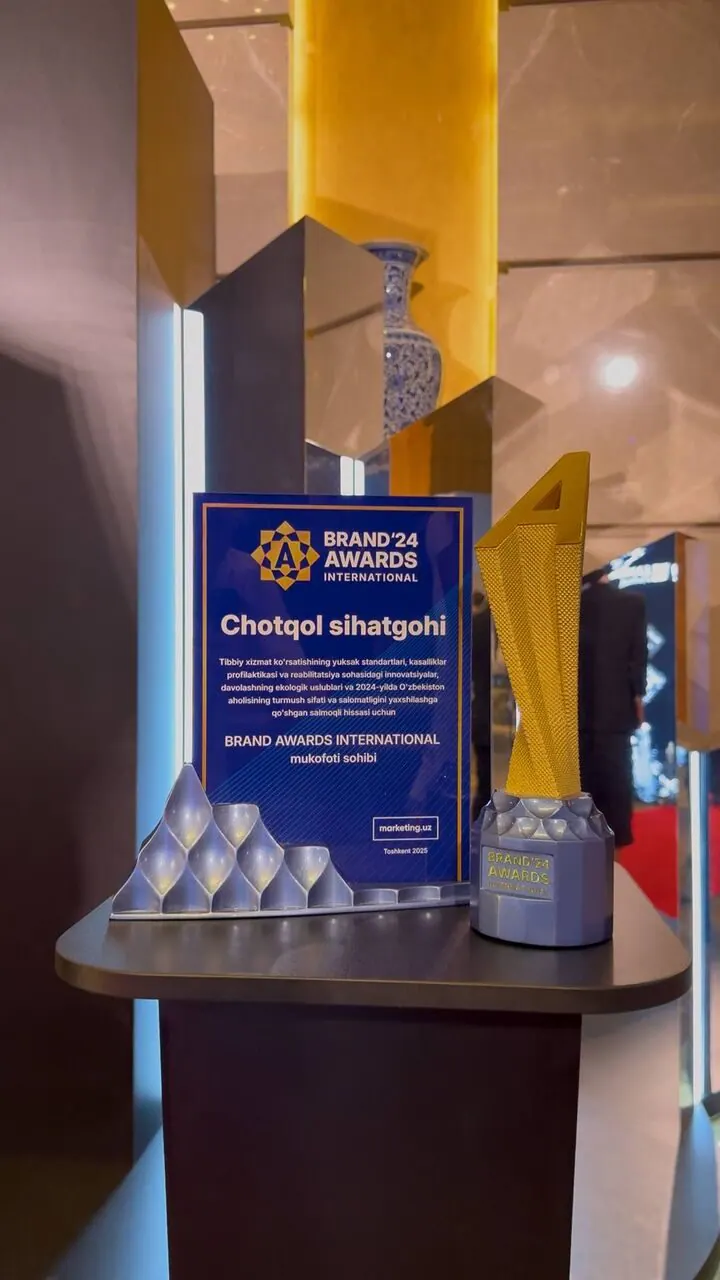 Chotqol sihatgohi «Yil brendi 2024» mukofoti gʻolibi boʻldi